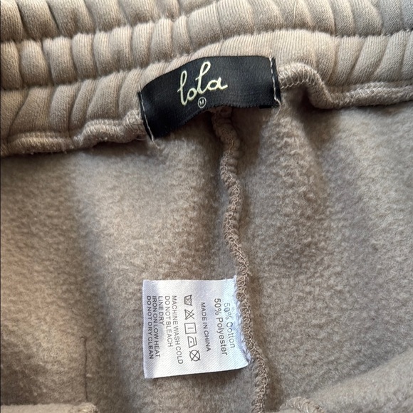 Lola Women's Medium Light Beige Embroider Joggers - Picture 2 of 4